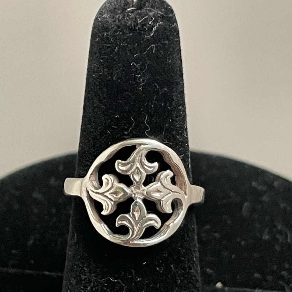 Vintage Celtic Leaves Silver Ring Size 6.5